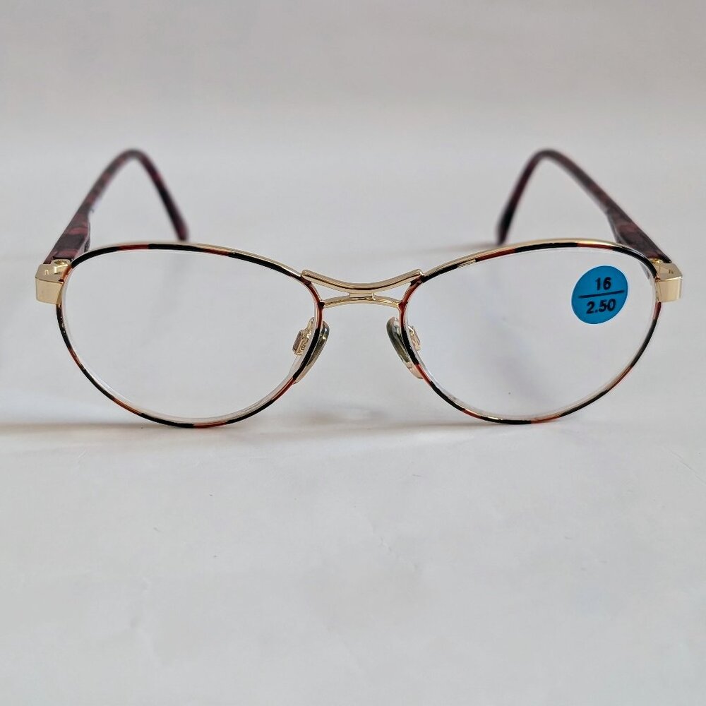 NWT Vintage 90's Lady Fashion Oval Combo Reading Glasses (Gold/Tortuga)